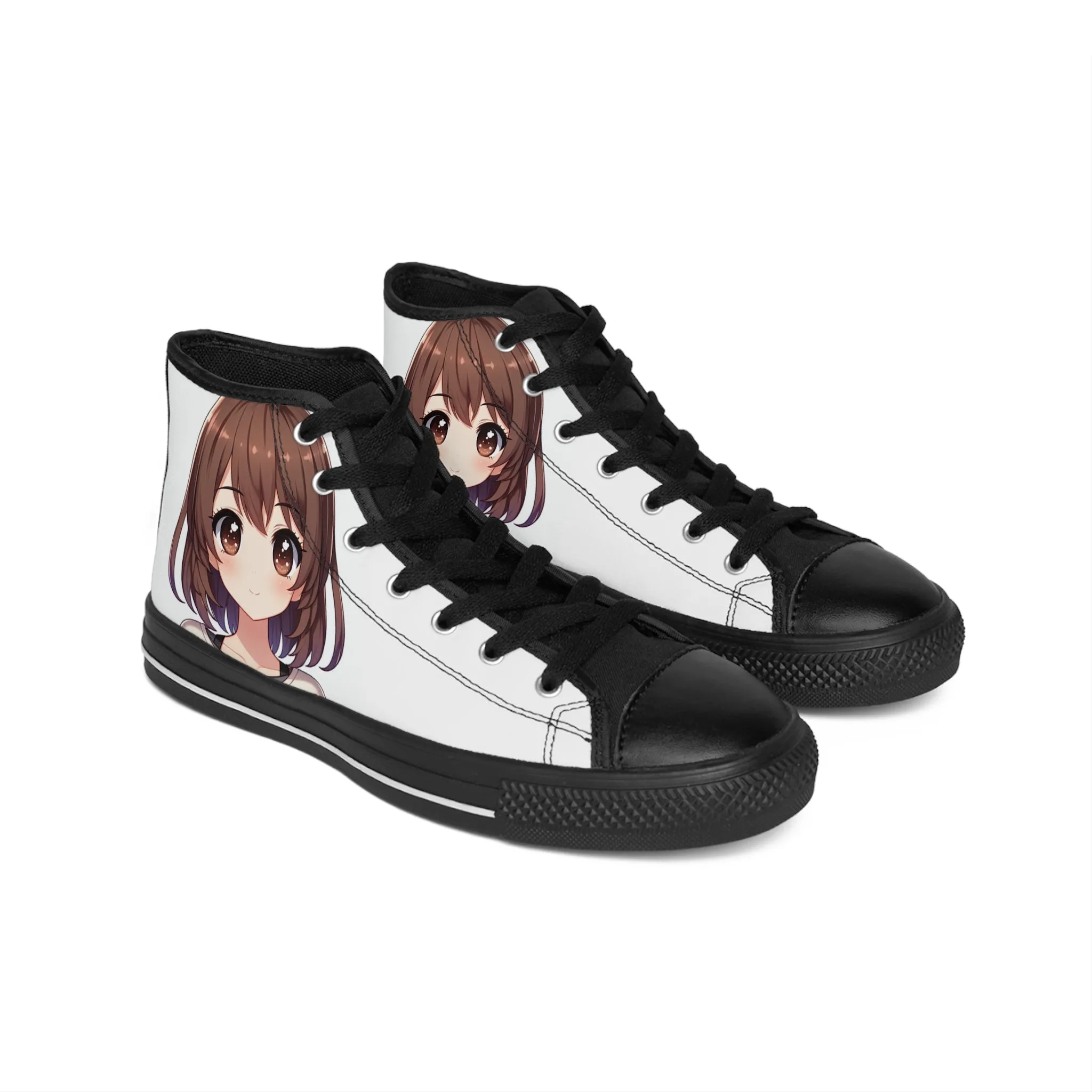 Anime Girl Brown Hair Women's Classic Sneakers