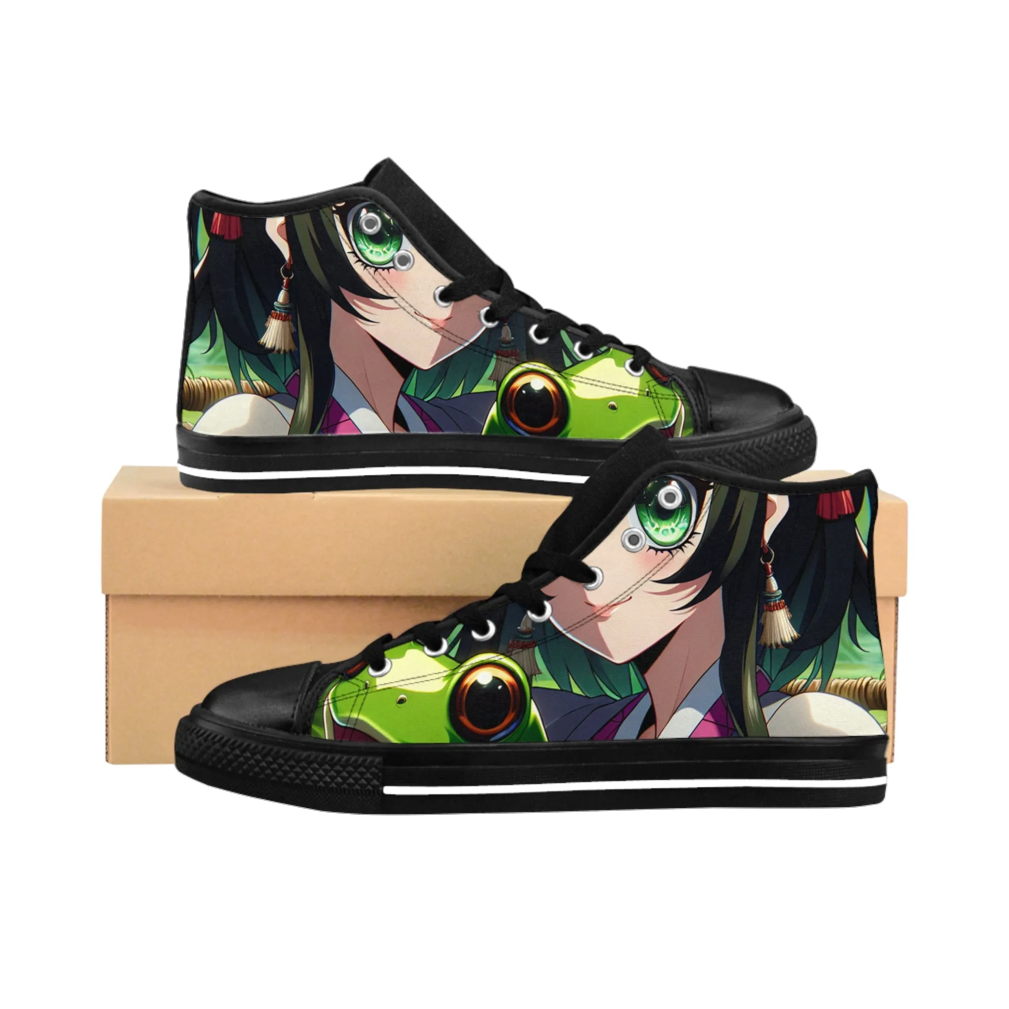 Anime Girl with Frogs Women's Classic Sneakers