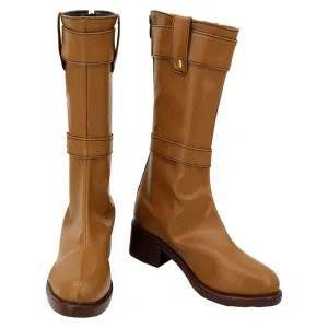 Anime Sousou No Frieren Frieren Women Brown Cosplay Shoes Boots Halloween Costumes Accessory Custom Made