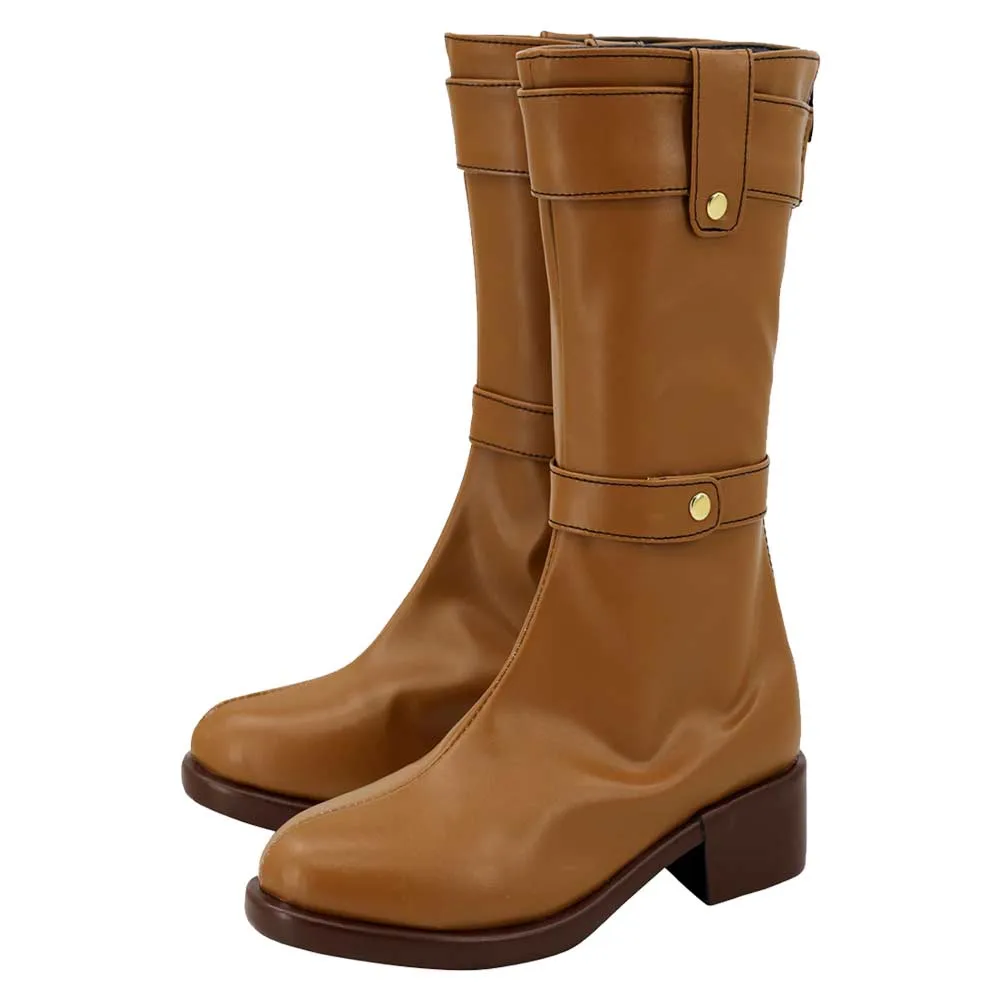 Anime Sousou No Frieren Frieren Women Brown Cosplay Shoes Boots Halloween Costumes Accessory Custom Made