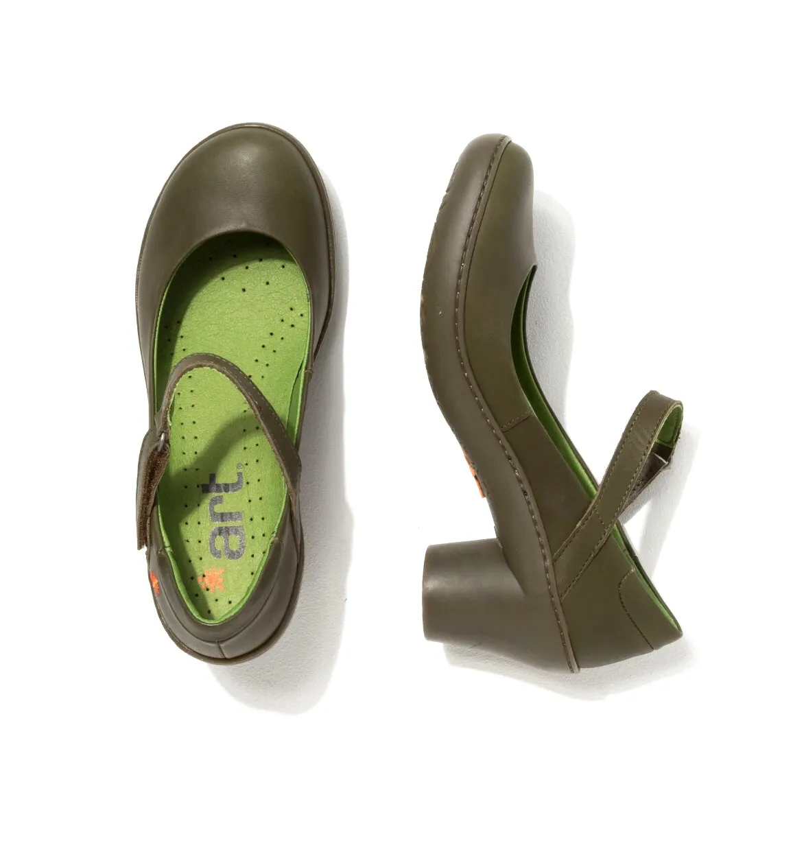 Art 1440 Alfama Kaki Green Court Shoe Made In Spain