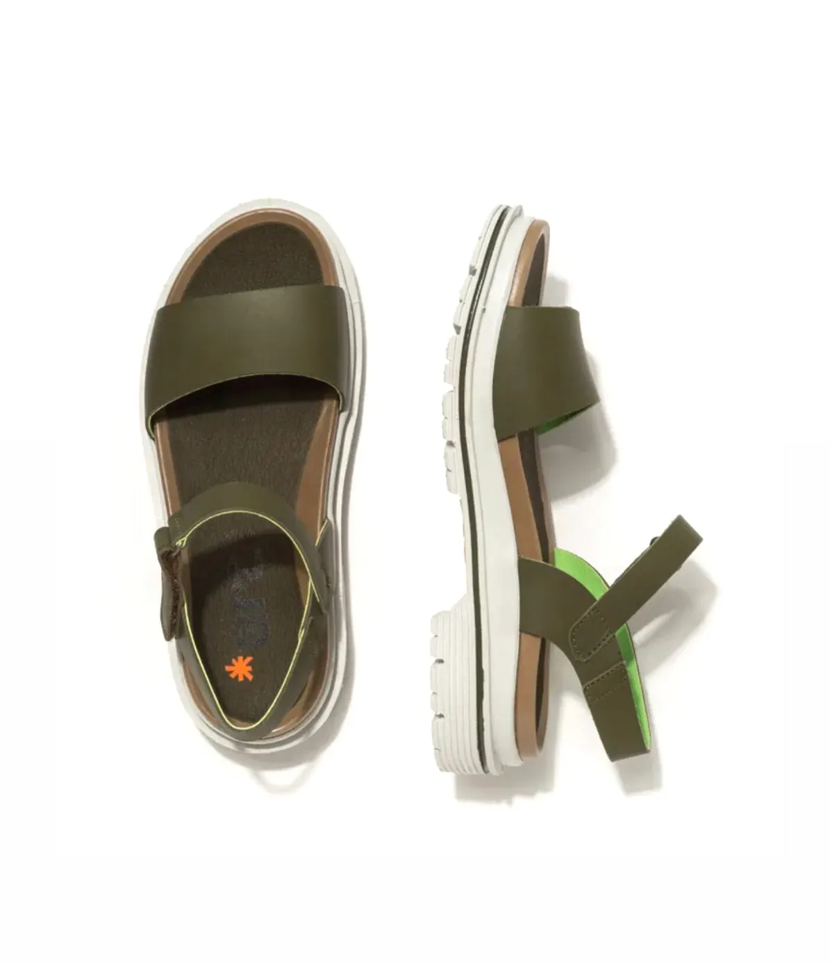 Art 1548 Birmingham Cartago Prado Khaki Green Sandal Made In Spain