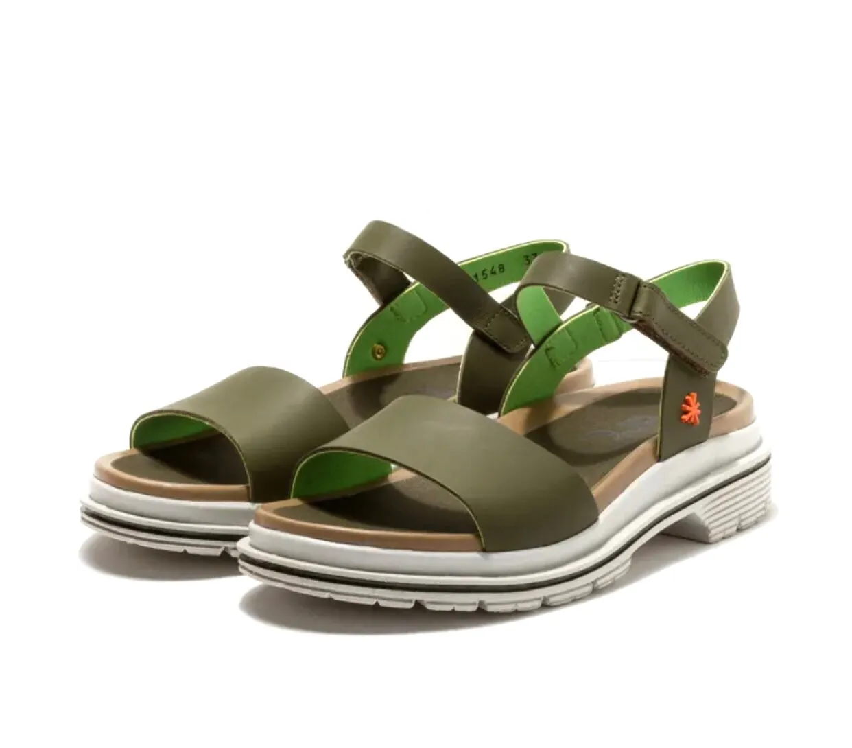 Art 1548 Birmingham Cartago Prado Khaki Green Sandal Made In Spain