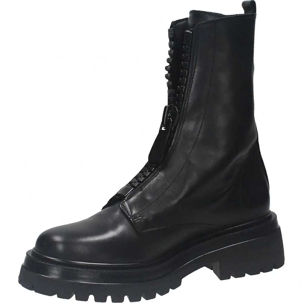 Biker Jack nero con cerniera nera