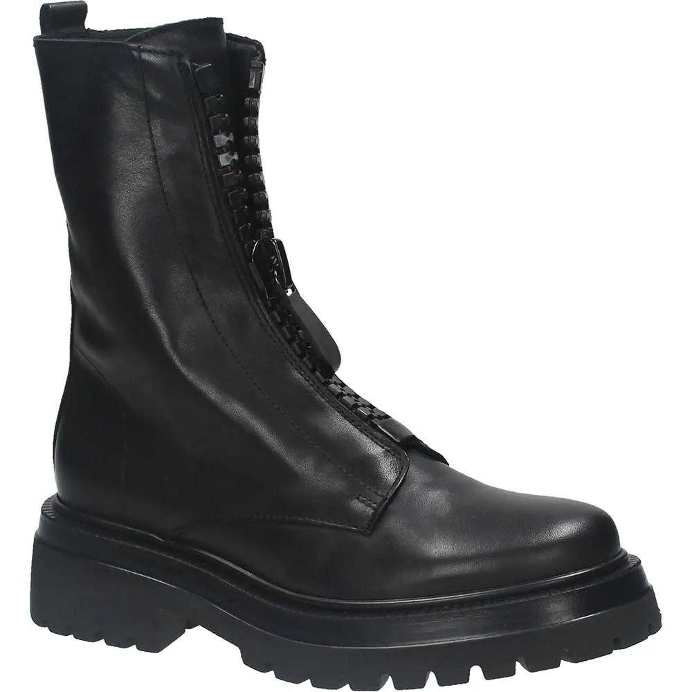 Biker Jack nero con cerniera nera