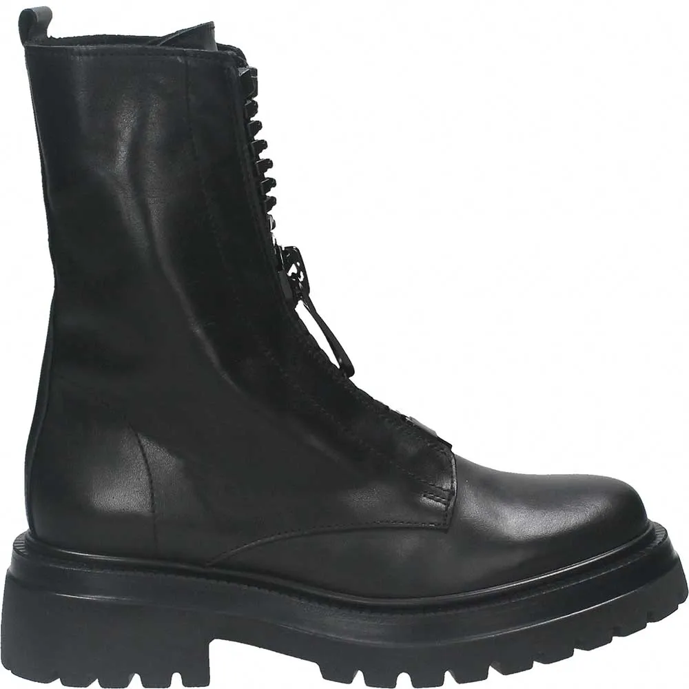 Biker Jack nero con cerniera nera