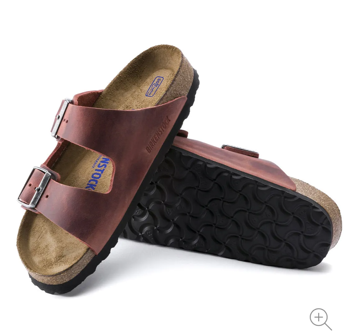 Birkenstock Arizona Earth Red Oiled Leather Soft Footbed Made In Germany