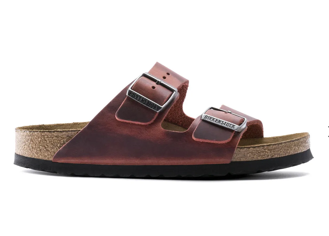 Birkenstock Arizona Earth Red Oiled Leather Soft Footbed Made In Germany