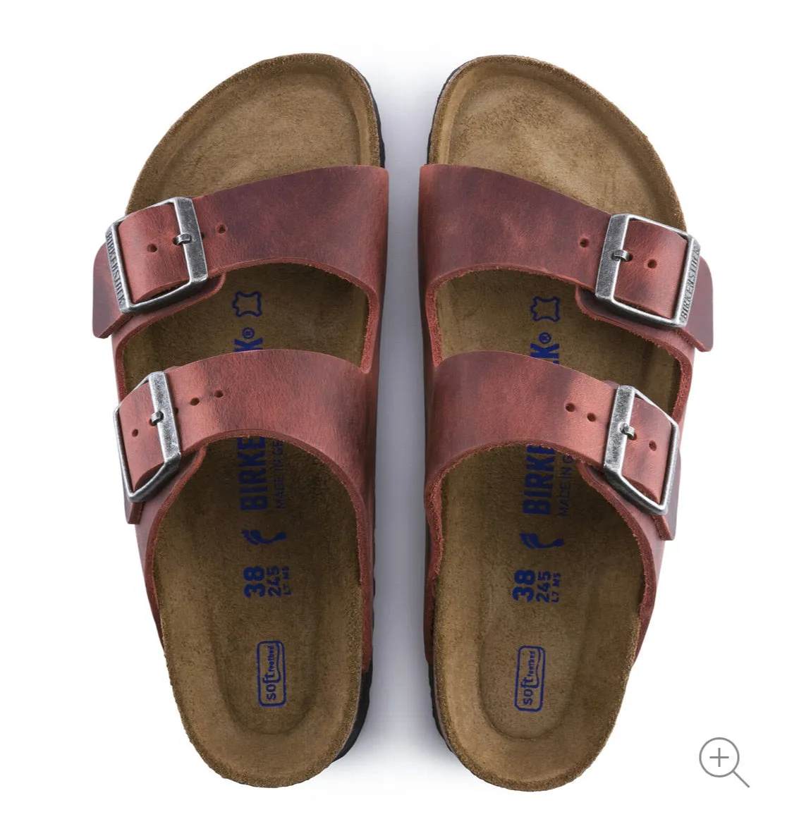 Birkenstock Arizona Earth Red Oiled Leather Soft Footbed Made In Germany