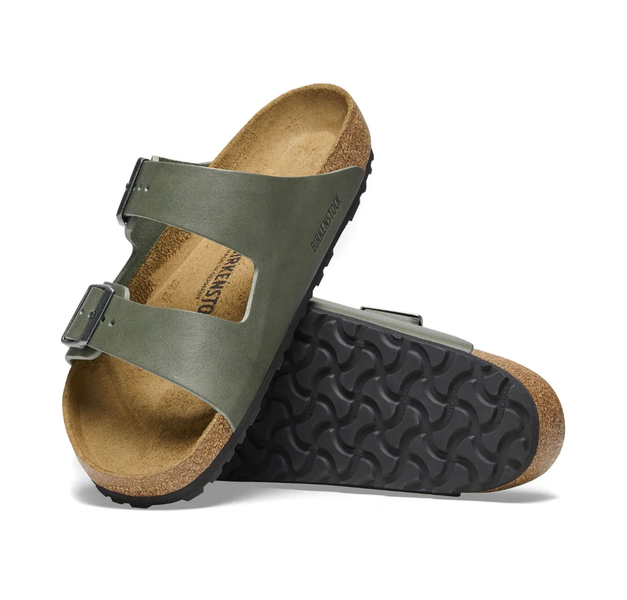 Birkenstock Arizona Vintage Wood Thyme Green Natural Leather Made In Germany