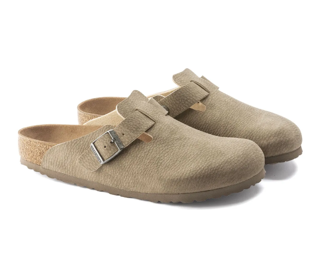 Birkenstock Boston Desert Dust Gray Taupe Vegan Made In Germany
