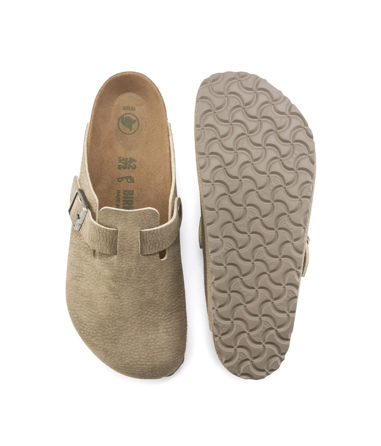 Birkenstock Boston Desert Dust Gray Taupe Vegan Made In Germany