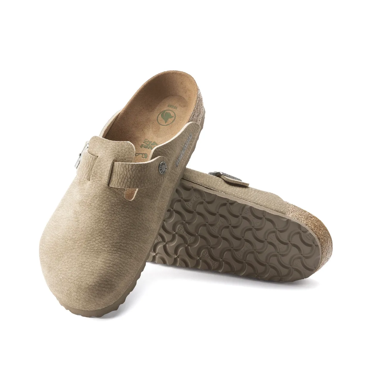 Birkenstock Boston Desert Dust Gray Taupe Vegan Made In Germany