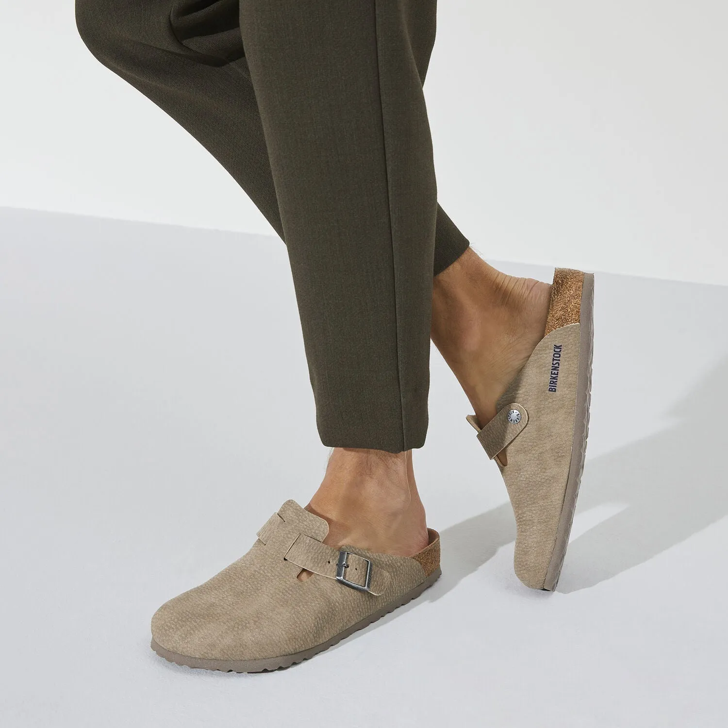 Birkenstock Boston Desert Dust Gray Taupe Vegan Made In Germany