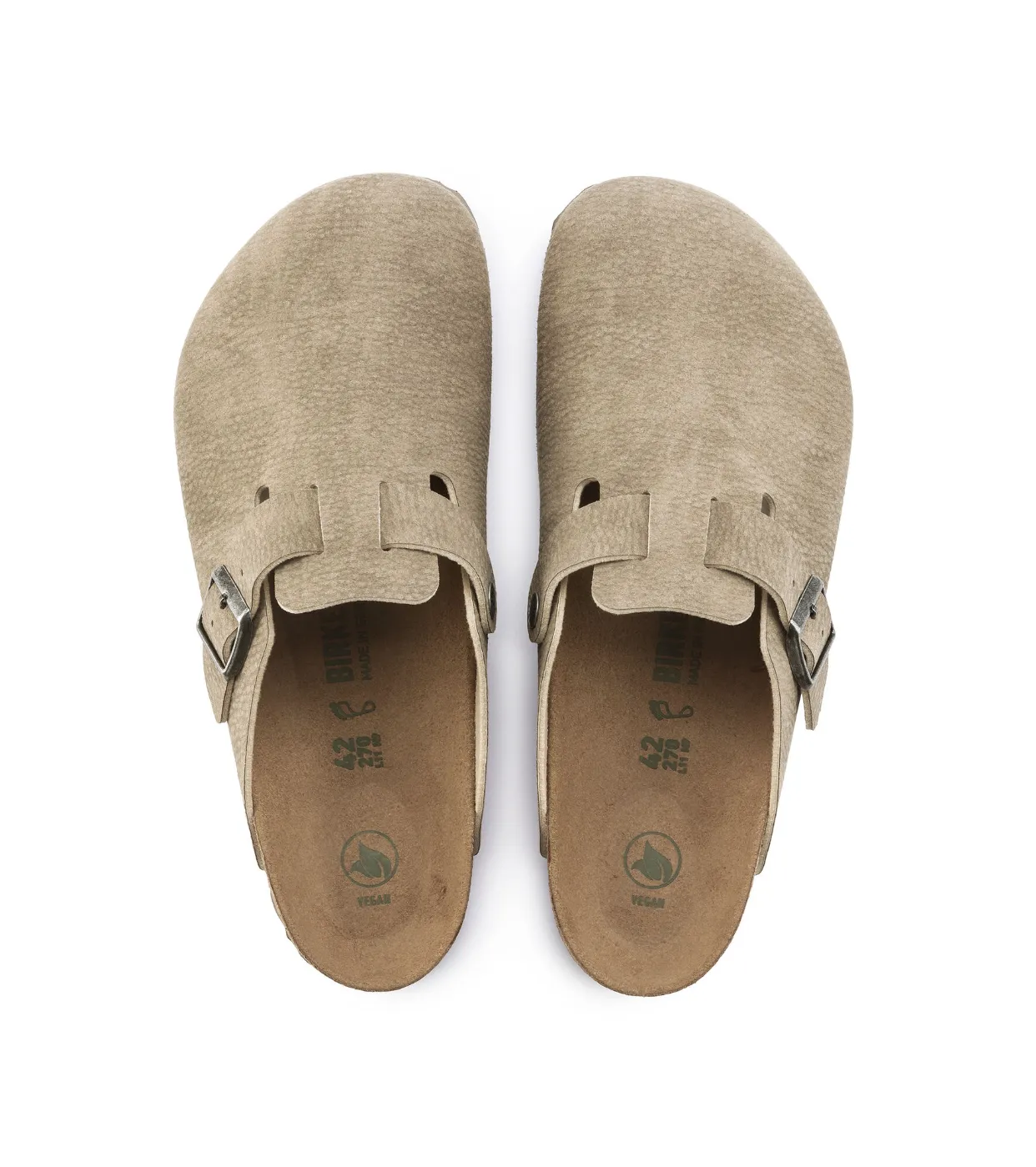 Birkenstock Boston Desert Dust Gray Taupe Vegan Made In Germany