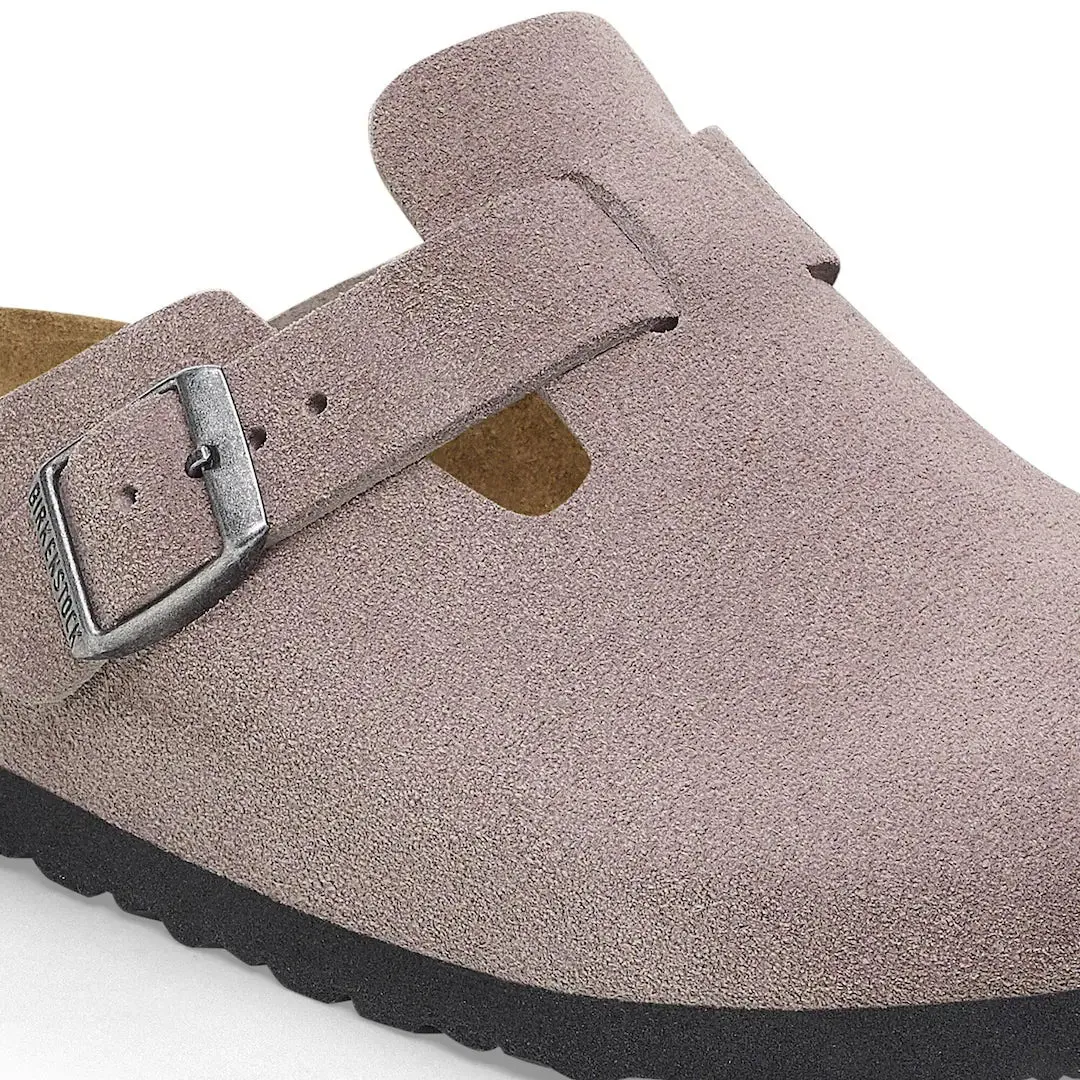 Birkenstock Boston Faded Purple Suede Soft Footbed Made In Germany