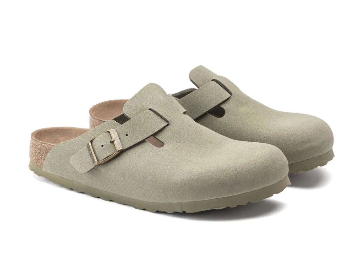 Birkenstock Boston Khaki Earthy Vegan Made In Germany