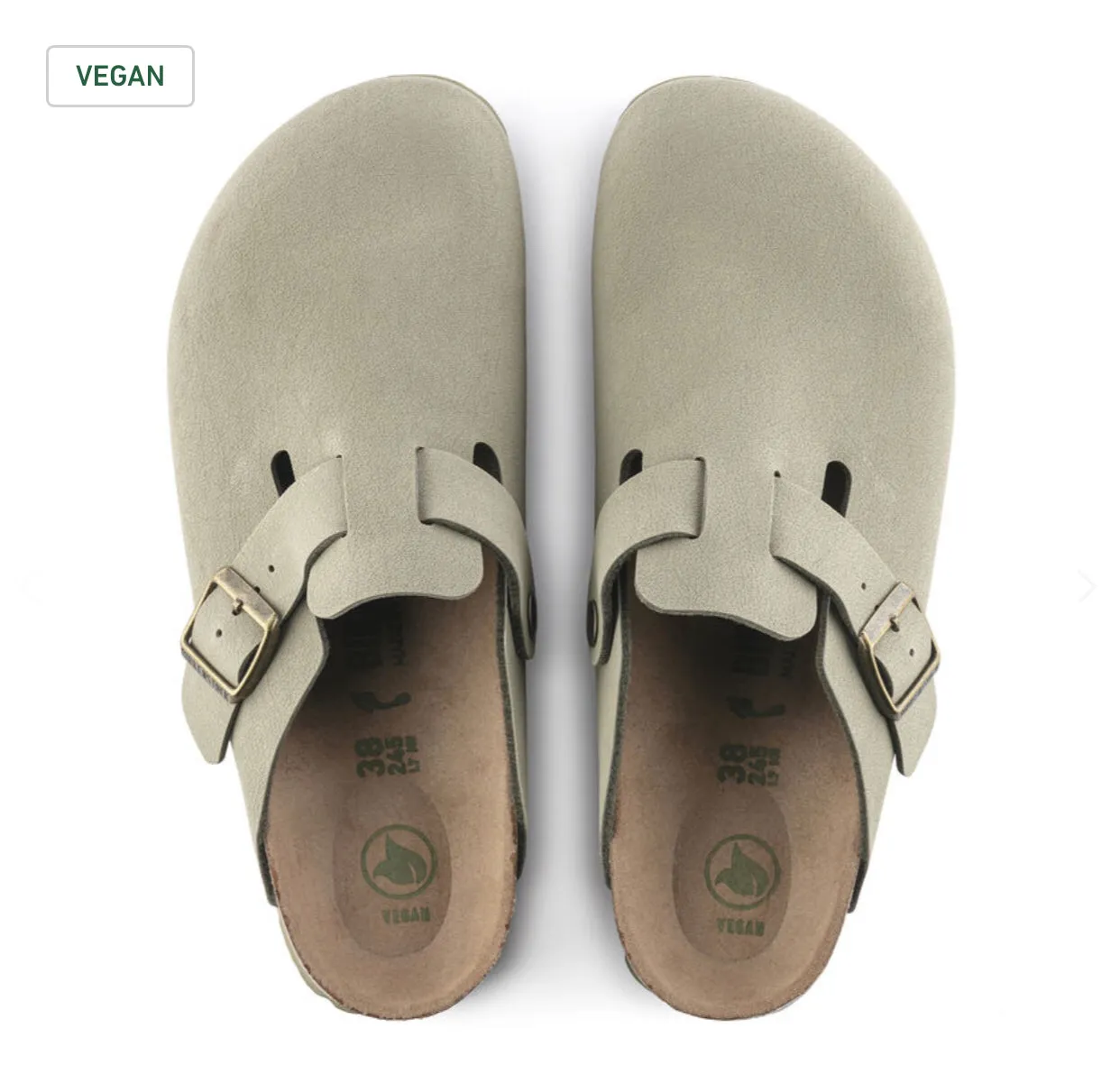 Birkenstock Boston Khaki Earthy Vegan Made In Germany