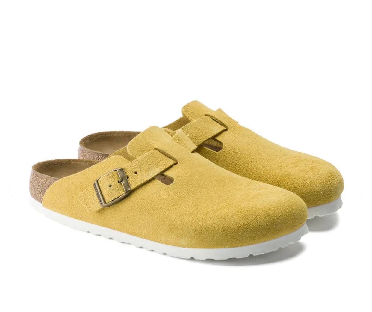 Birkenstock Boston Ochre Yellow Suede Made In Germany