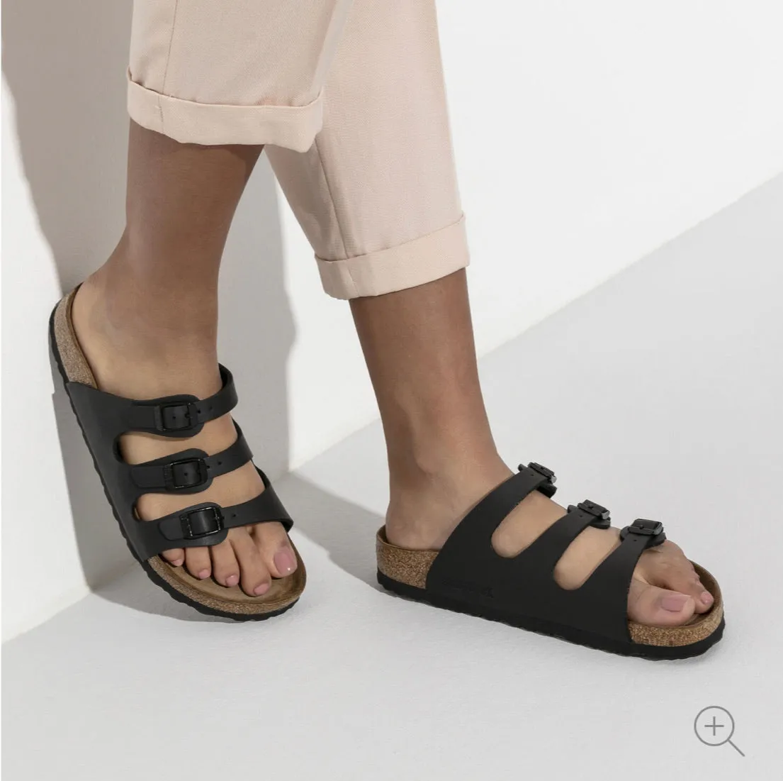 Birkenstock Florida Black Birko-Flor Soft Footbed Made In Germany