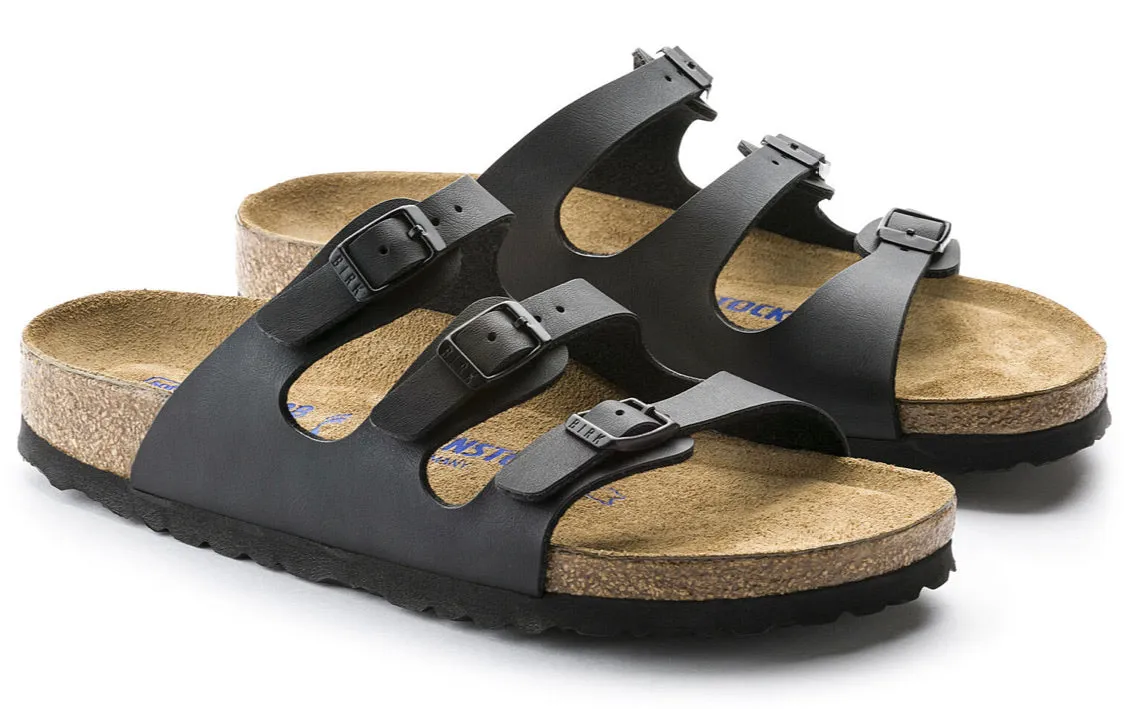 Birkenstock Florida Black Birko-Flor Soft Footbed Made In Germany