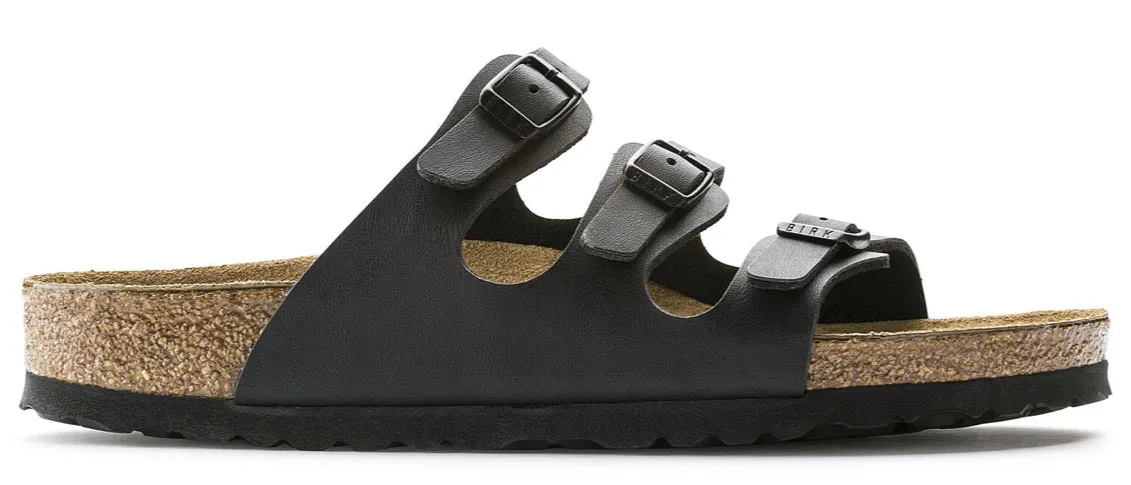 Birkenstock Florida Black Birko-Flor Soft Footbed Made In Germany