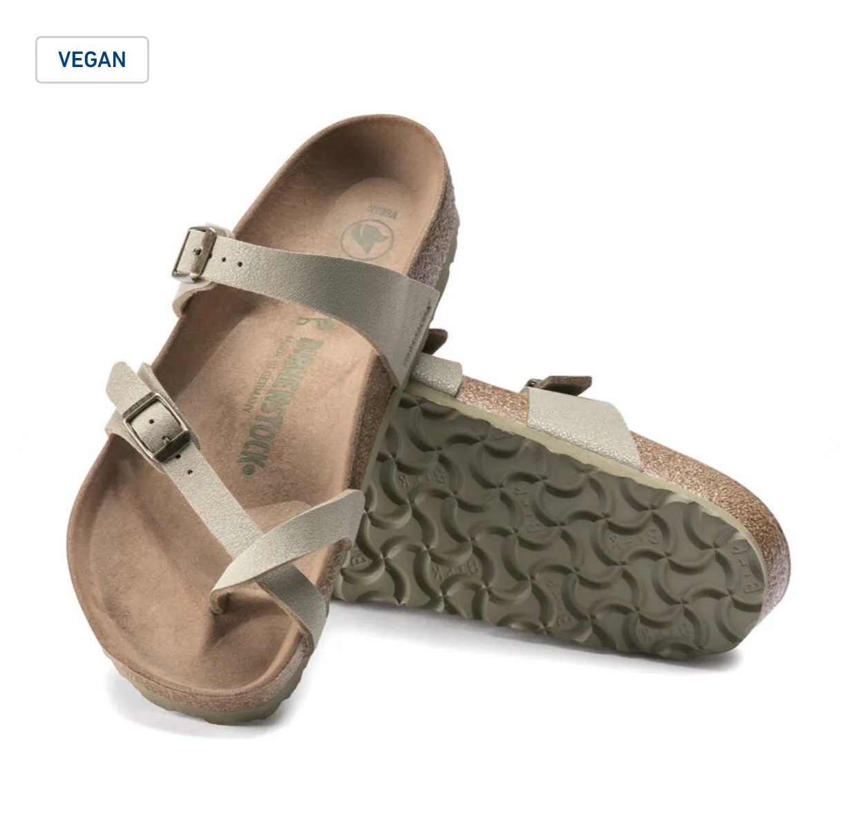 Birkenstock Mayari Faded Khaki Vegan Birko-Flor Made In Germany