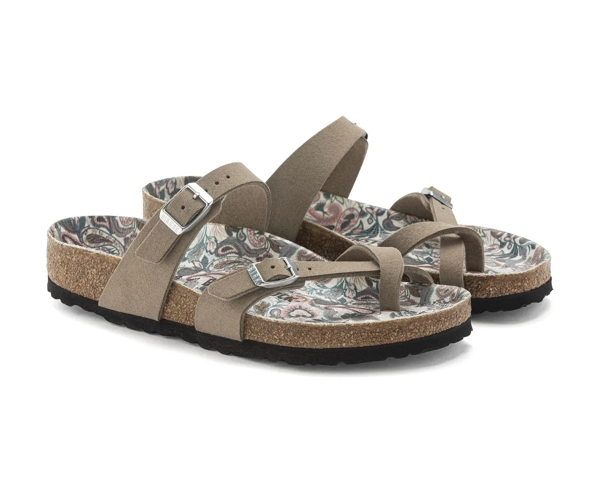Birkenstock Mayari Paisley Grey Taupe Vegan Synthetics Made In Germany