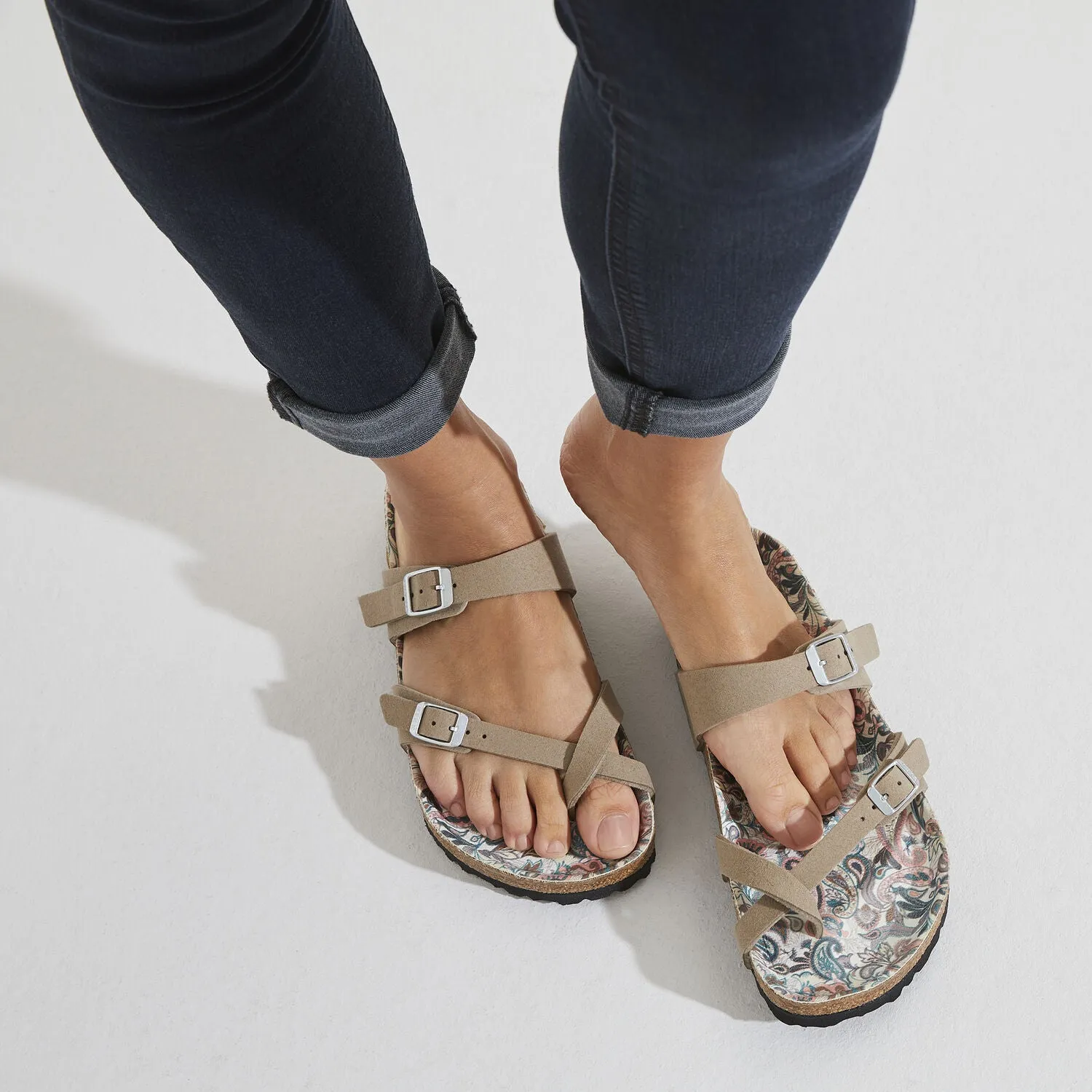 Birkenstock Mayari Paisley Grey Taupe Vegan Synthetics Made In Germany