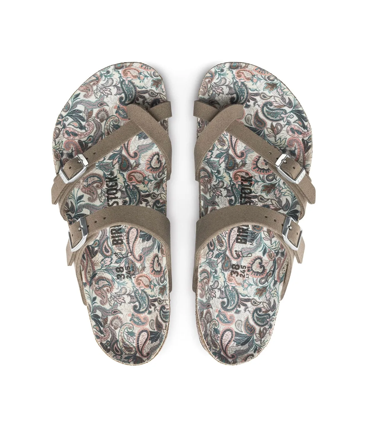 Birkenstock Mayari Paisley Grey Taupe Vegan Synthetics Made In Germany