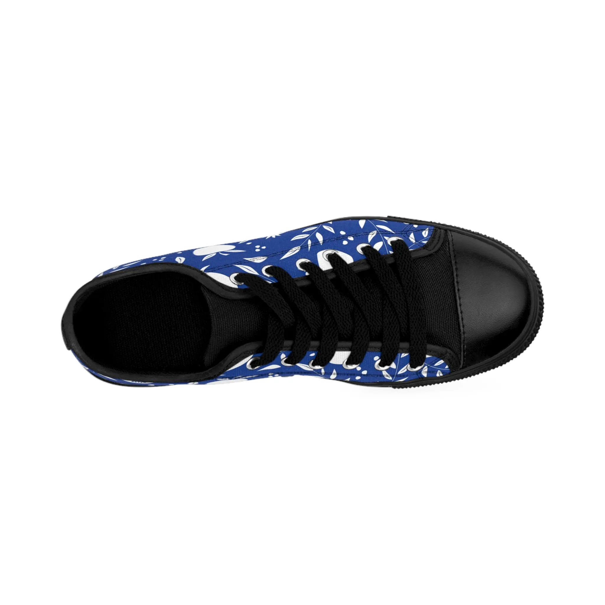 Blue and White Apple Women's Sneakers