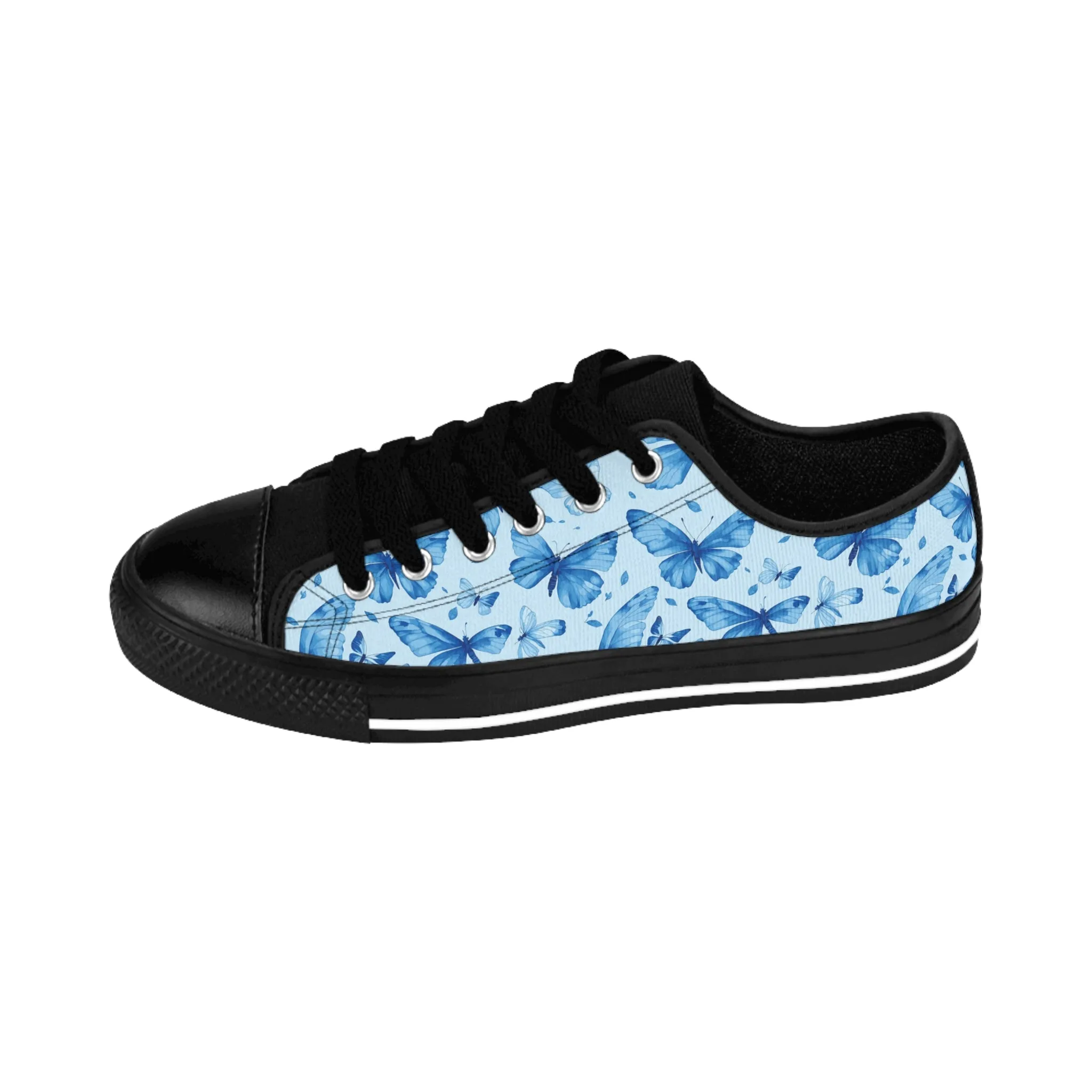 Blue Watercolor Butterflies Women's Sneakers
