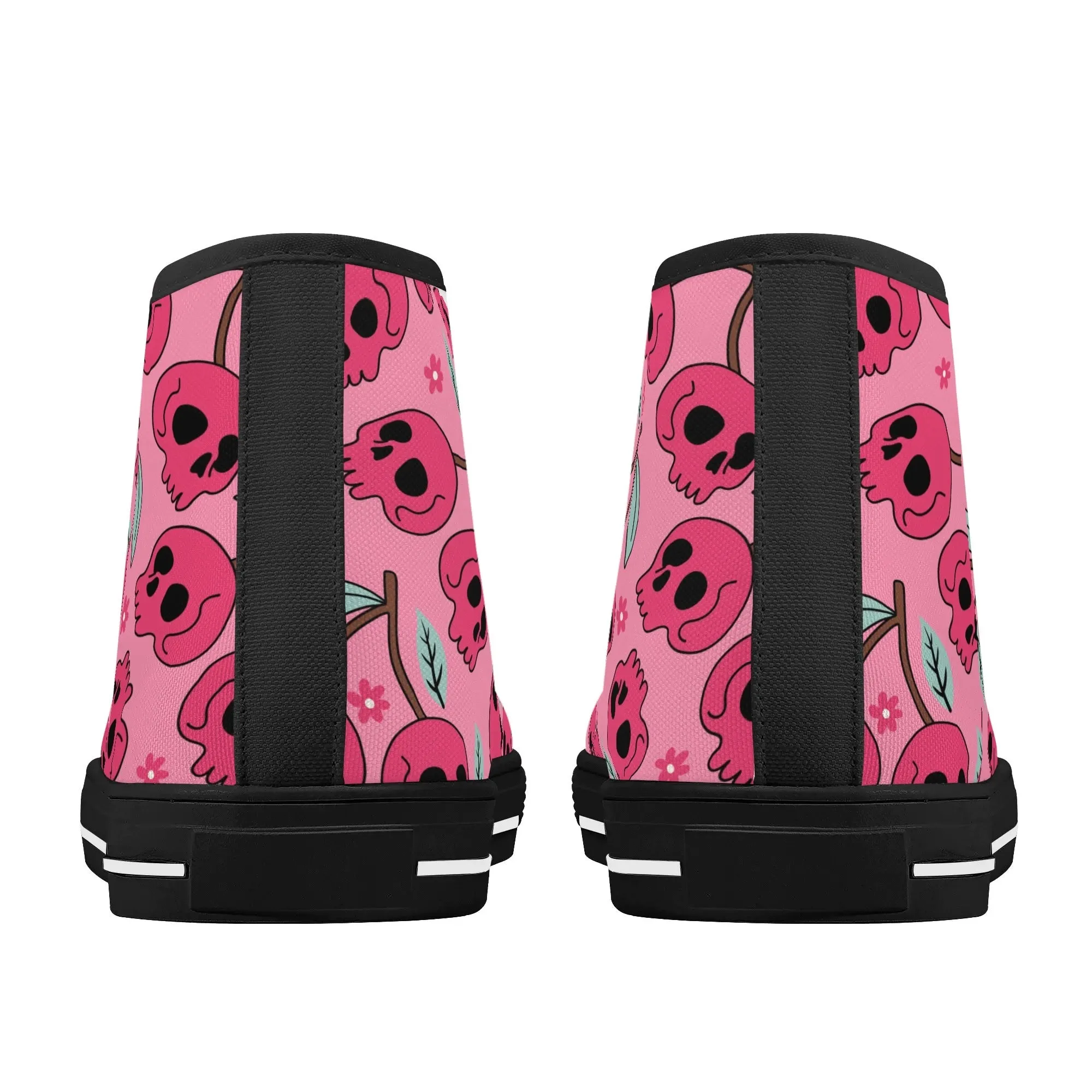 Cherry Skulls Rubber High Top Canvas Shoes