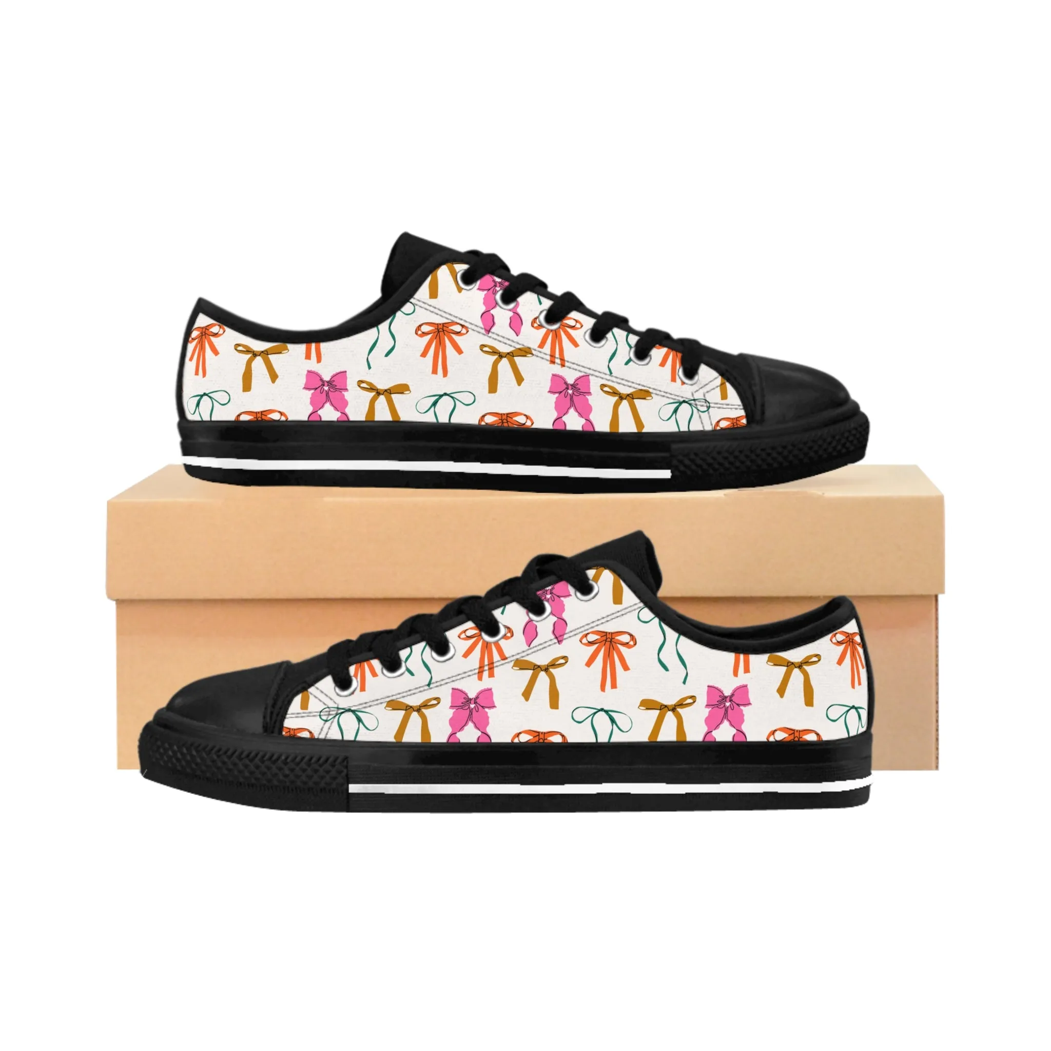 Colorful Bow and Ribbons Women's Sneakers