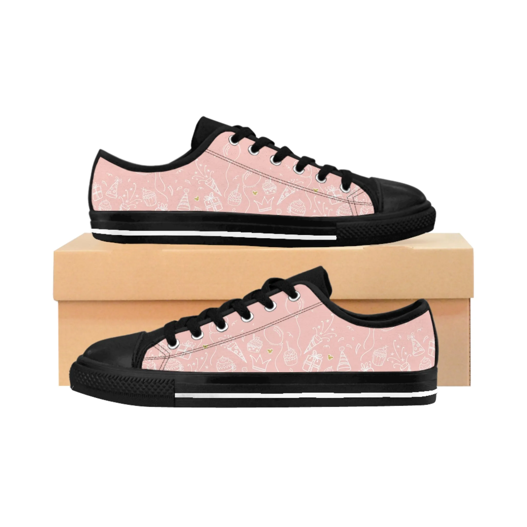 Colorful Pink Party Supplies Women's Sneakers