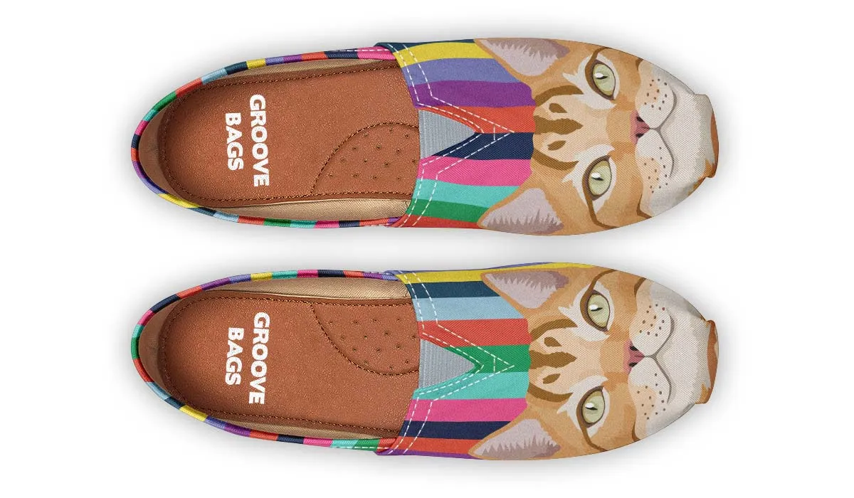 Colorful Tabby Cat Casual Shoes