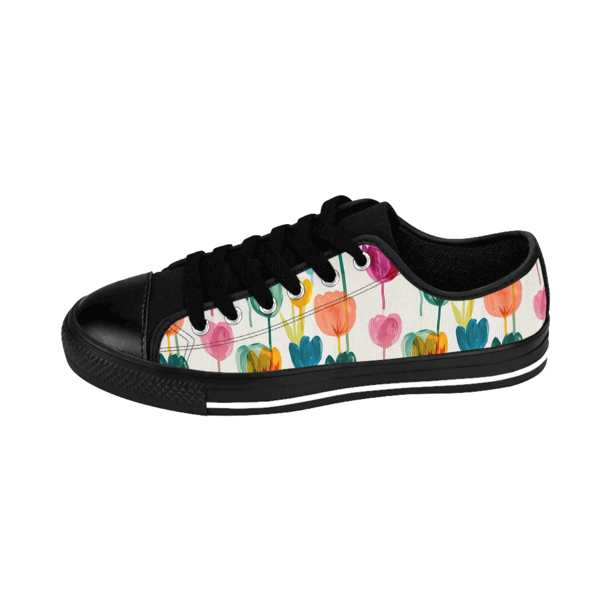Colorful Watercolor Tulips Women's Sneakers