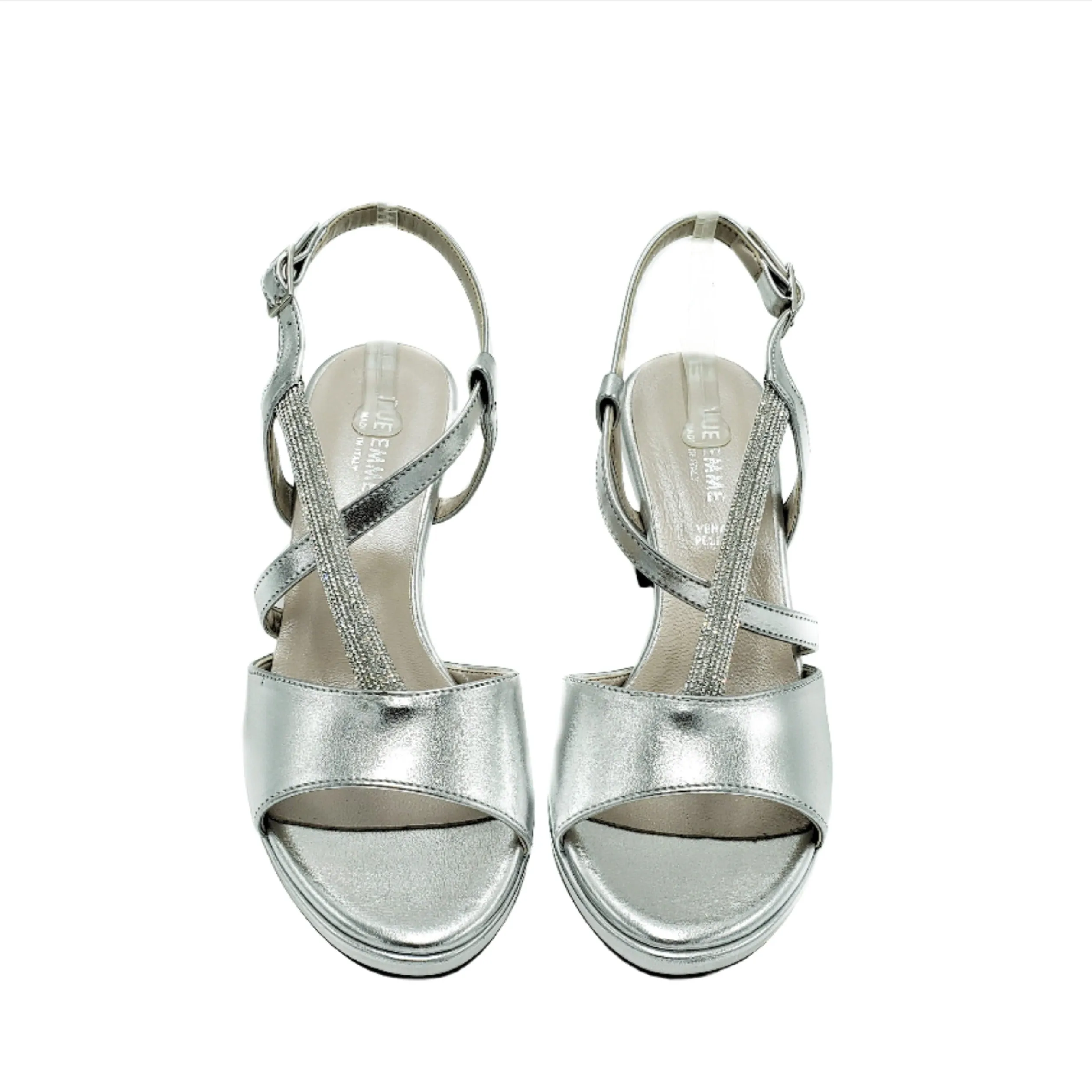 Cone Heel Sandal Platform  - Silver