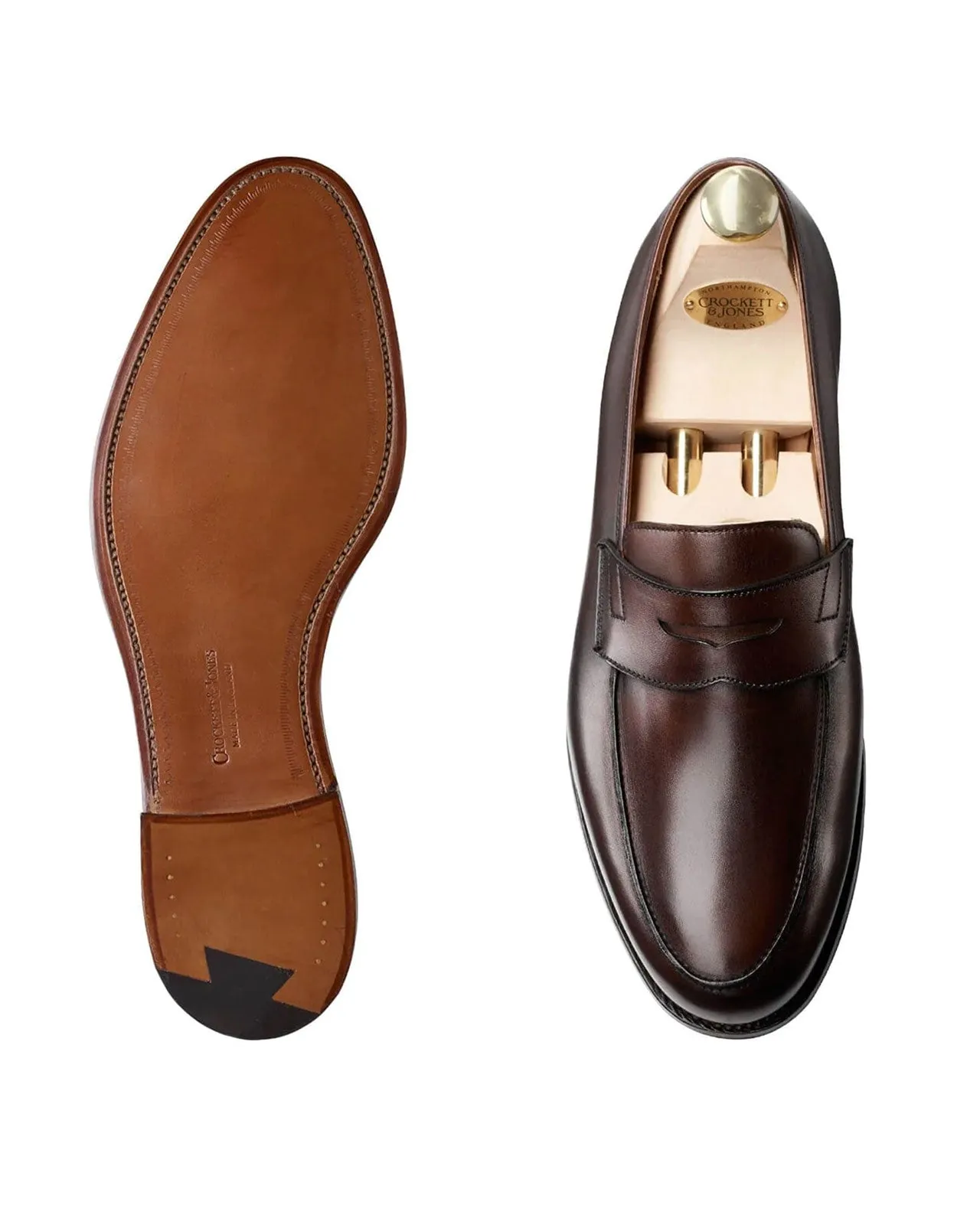 Crockett & Jones Grantham Dk.Brown Burnished Calf Penny Loafer