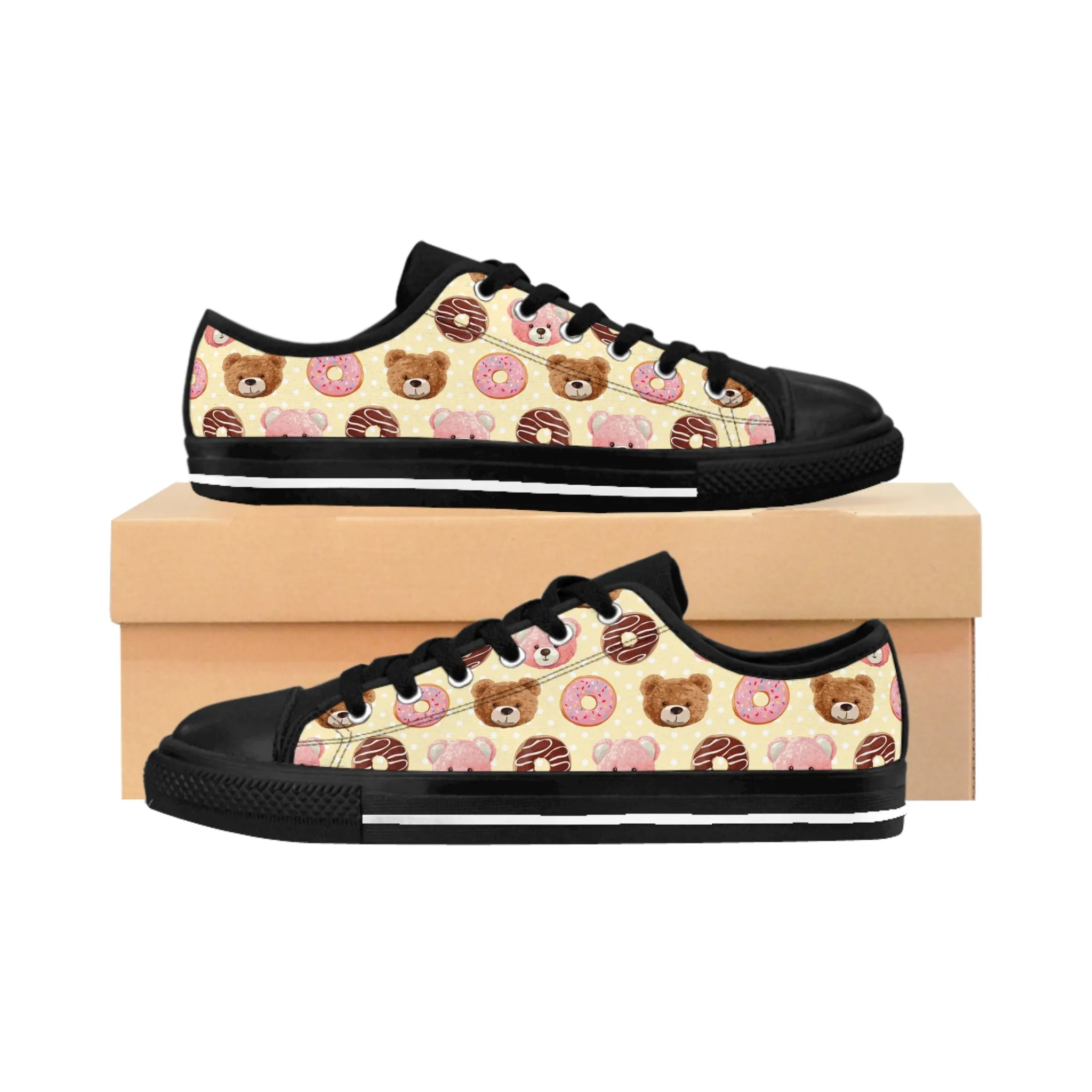 Cute Bear Dolls and Donuts Women's Sneakers