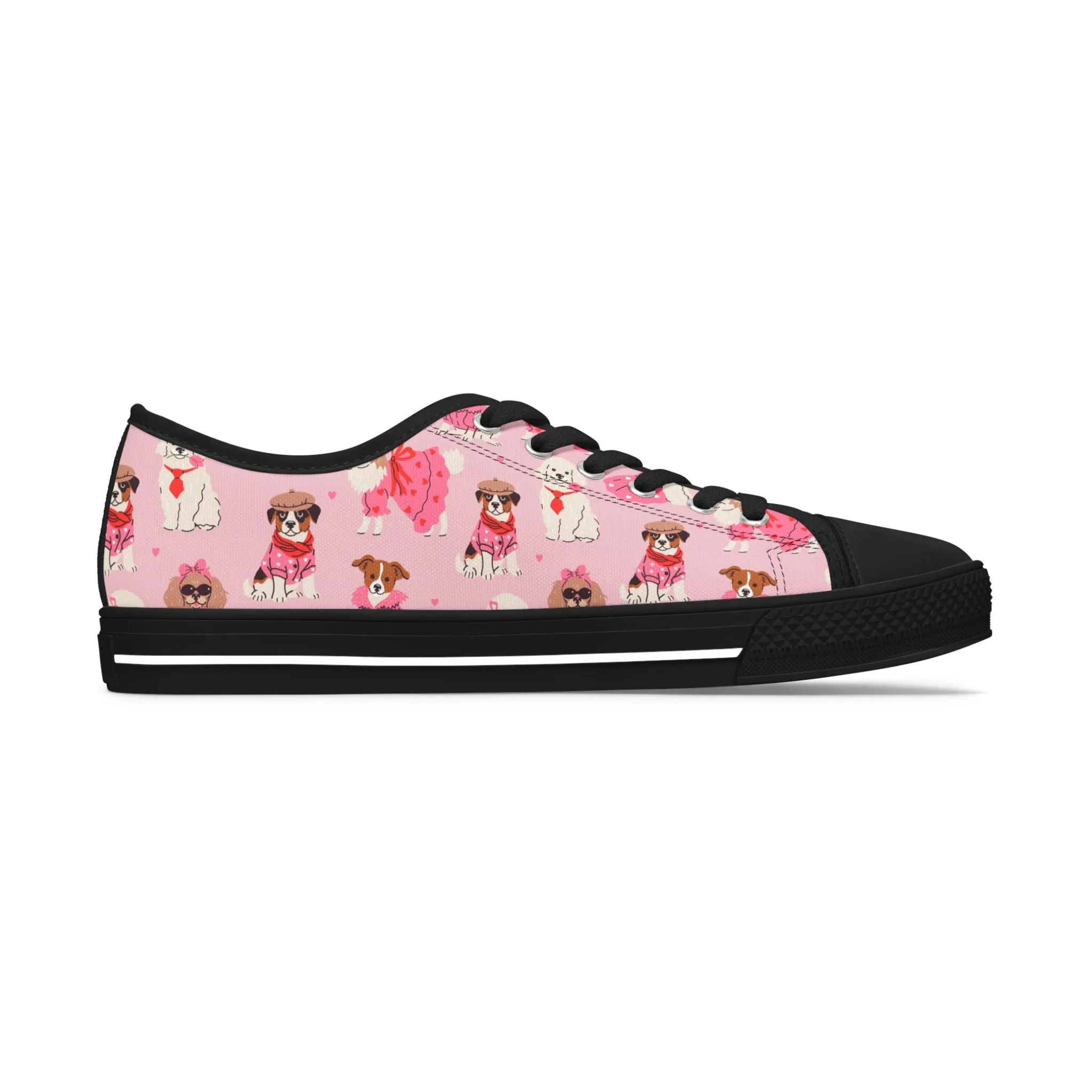 Cute Pink Dog Women's Low Top Sneakers