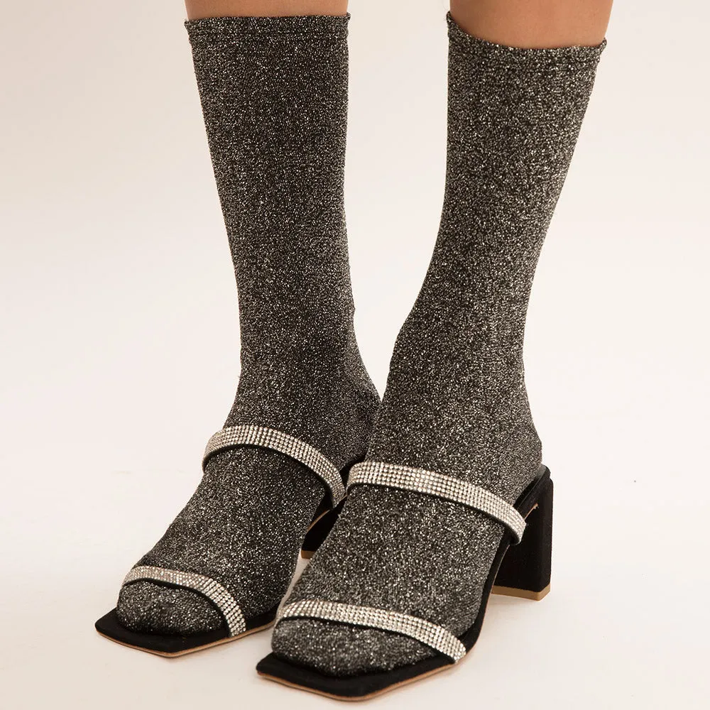 Darner Silver Tinsel Shimmer Socks
