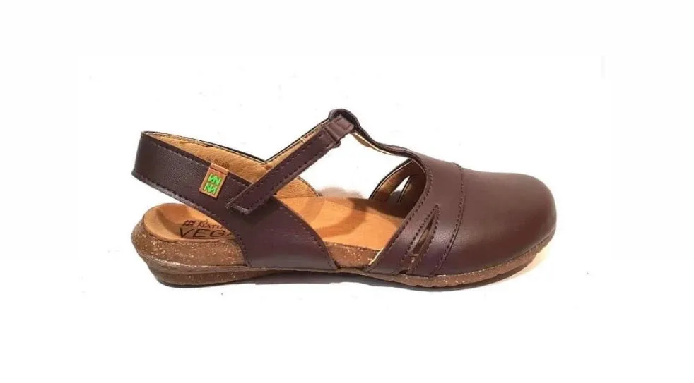 El Naturalista N5062 Brown Vegan Mary Jane Flats Made In Spain