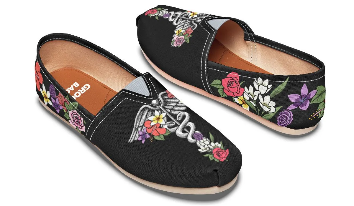 Floral Anatomy Caduceus Casual Shoes