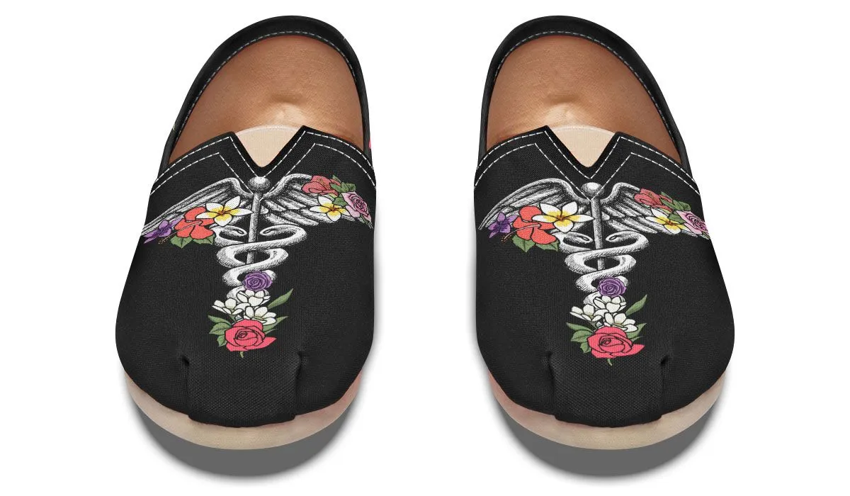 Floral Anatomy Caduceus Casual Shoes