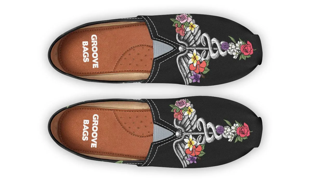 Floral Anatomy Caduceus Casual Shoes