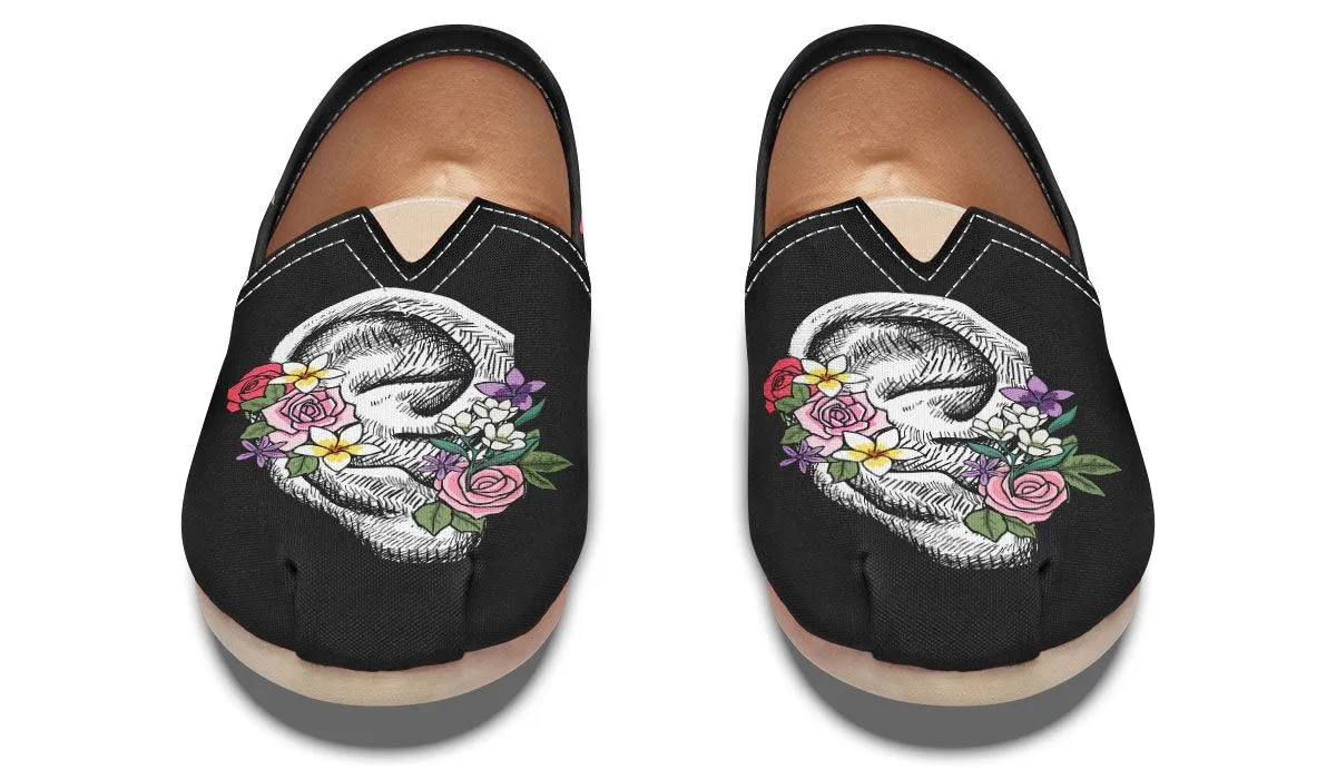 Floral Anatomy Ear Casual Shoes