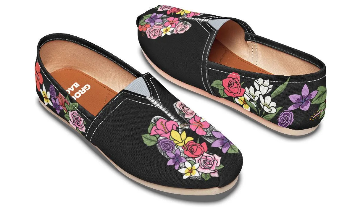 Floral Anatomy Lungs Casual Shoes