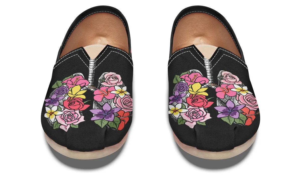 Floral Anatomy Lungs Casual Shoes