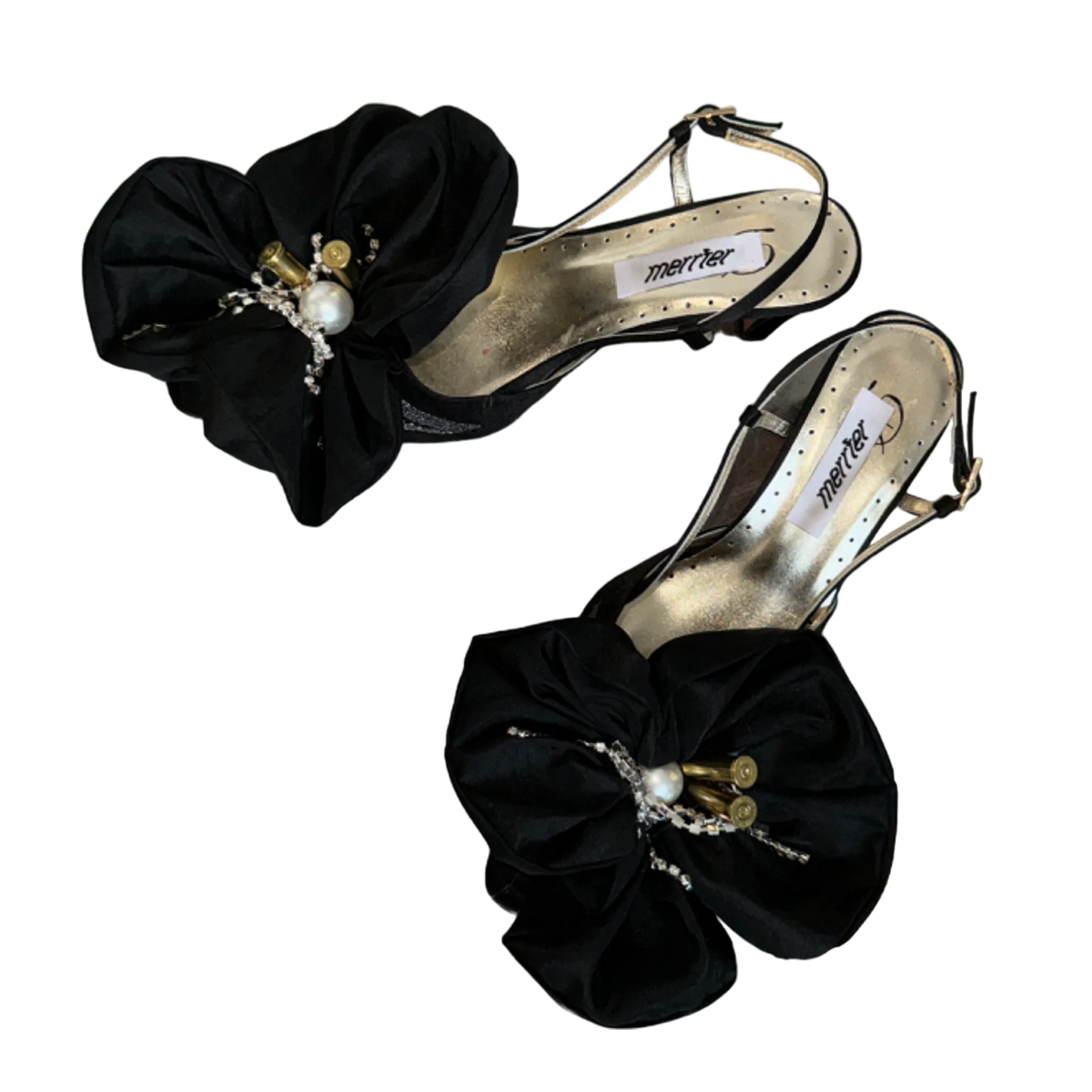 Flower Shoes —  Black (Made-to-Order)